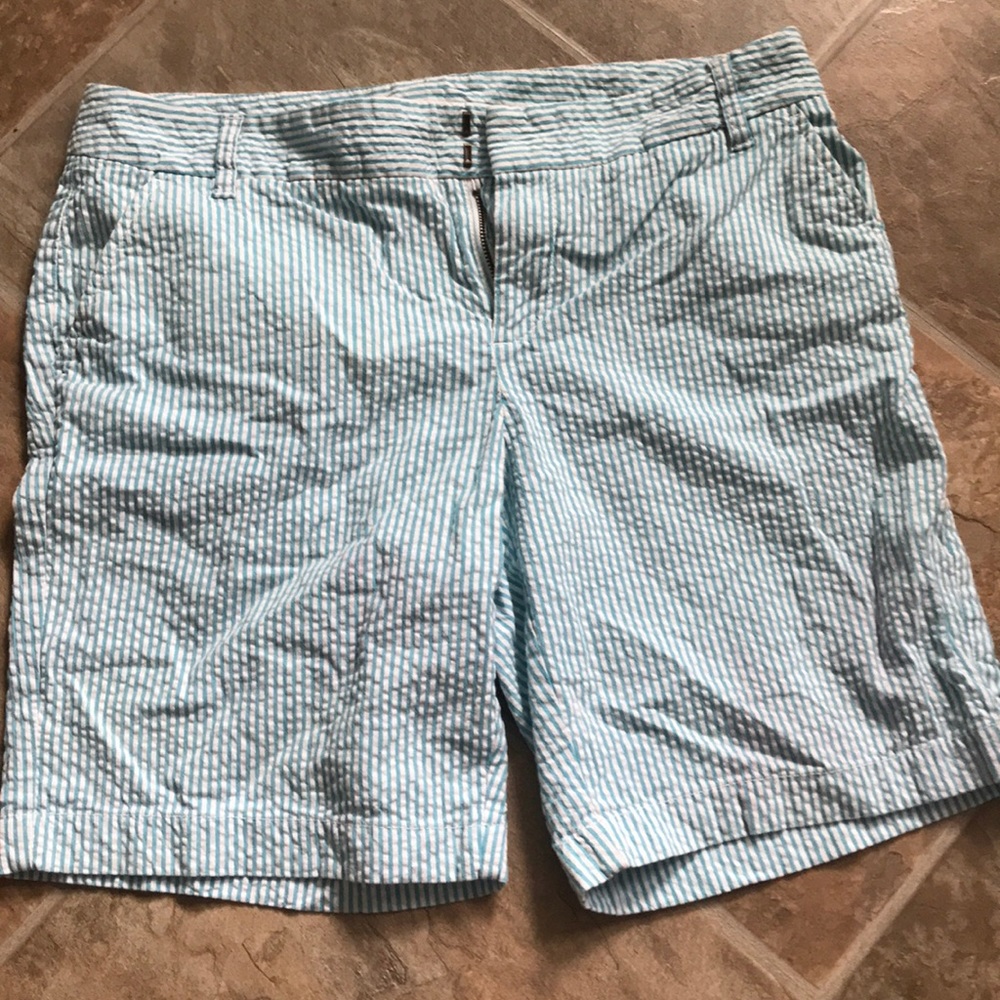 Cute sky blue and stripes front pockets